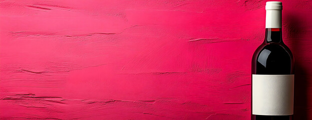 Pink backdrop wine bottle mockup