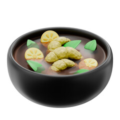 Seafood Porridge 3d illustration