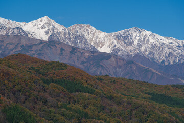 白馬三山の初冠雪