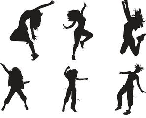 Dance Silhouettes Energetic and Minimalist Motion for Modern Design