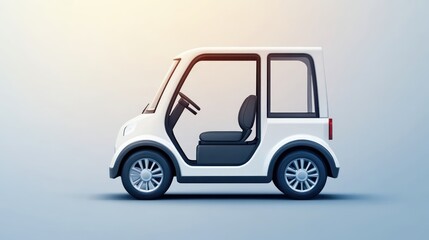 Fototapeta premium Compact electric vehicles for rent, designed for low environmental impact and modern convenience