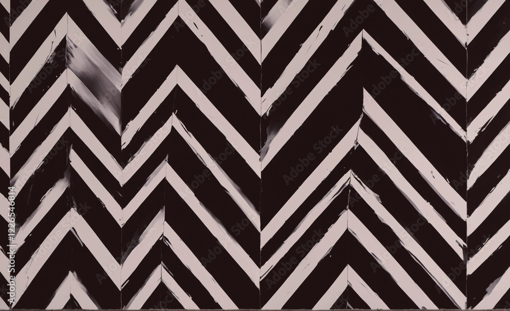 Poster A black and white striped pattern with a zigzag design. The pattern is very bold and has a strong visual impact