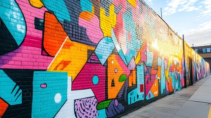 Expressive colorful street mural