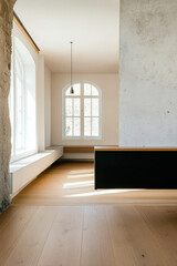 Modern interior design featuring natural light and minimalistic style in a serene space