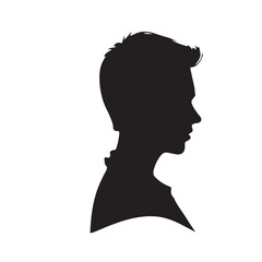 silhouette of a man with a smile, silhouette of a woman, silhouette of a man