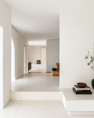 Fototapeta premium Modern minimalist interior design featuring open space and natural light in a contemporary home