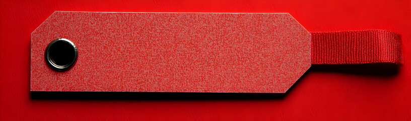 Fototapeta premium Red tag on red background, blank, sale