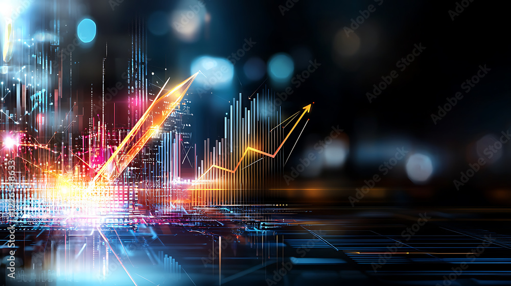 Poster dynamic data visualization business environment digital graphics tech innovation abstract perspectiv