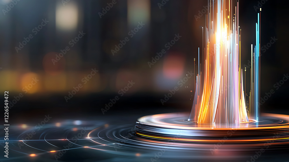 Poster dynamic light burst animation abstract space digital art futuristic environment close-up view energy