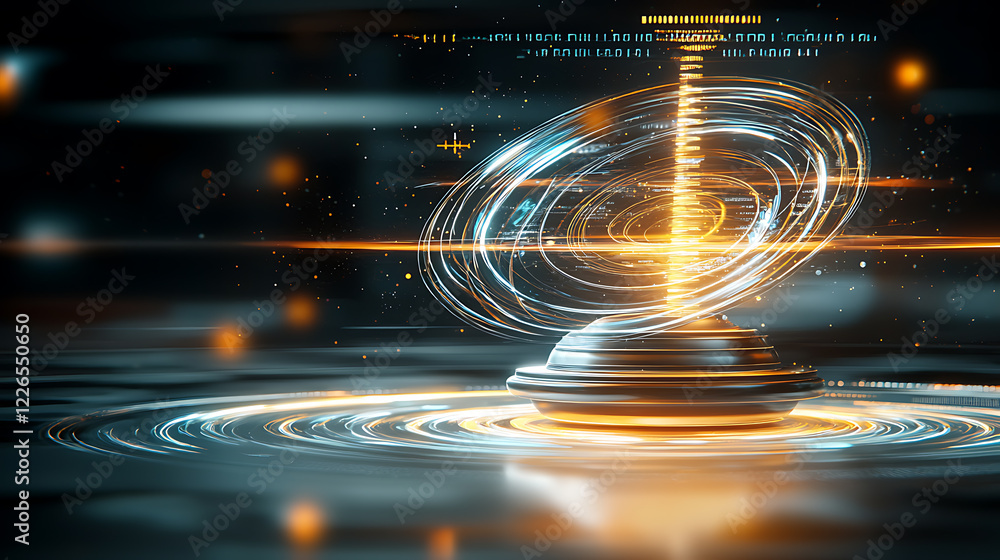 Poster dynamic energy loop digital space visual artwork futuristic environment abstract viewpoint tech conc