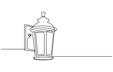 wall lamp. vector linear image of a classical lamp with a lampshade