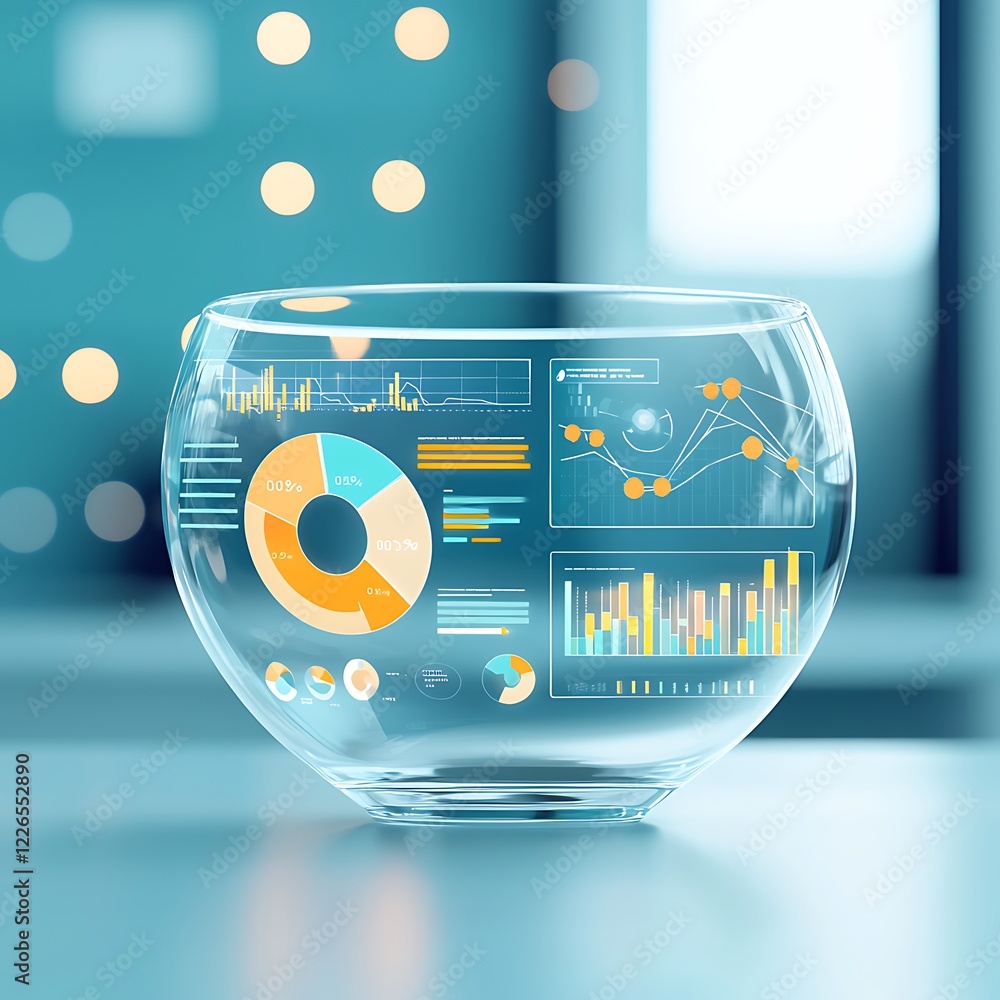 Poster data visualization in a modern workspace