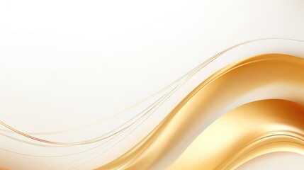 Obraz premium Free plain white background with gold wave