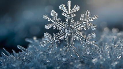 Intricate Snowflake Crystal Close-up 