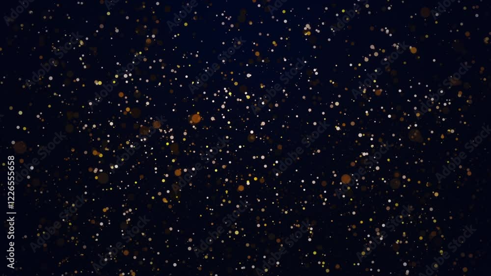 Poster glowing particles flow background. abstract bokeh animation glitter.