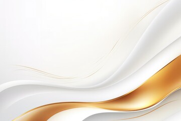 Obraz premium Free plain white background with gold wave