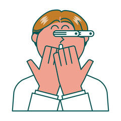 驚く男性のイラスト