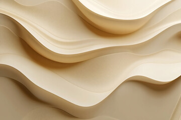 Obraz premium Abstract wavy patterns in soft beige tones, creating a serene background ideal for design projects