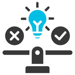 Feasibility Glyph Blue Grey Icon