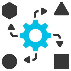 Adaptability Glyph Blue Grey Icon