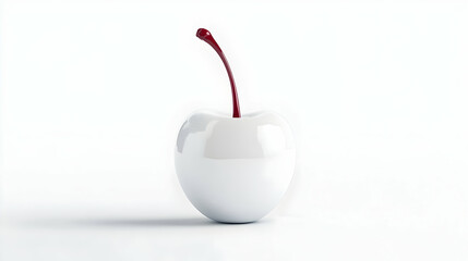 Obraz premium White cherry, single fruit, studio shot, clean background, food photography, website design