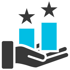 Competitiveness Glyph Blue Grey Icon