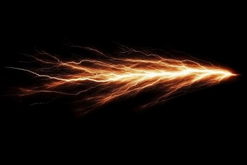 Orange Lightning Bolt Abstract Energy Composition, Digital Art, Power, electricity lightning, energy