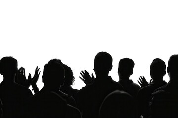 Silhouettes of Applauding People: A Captivating Group Performance