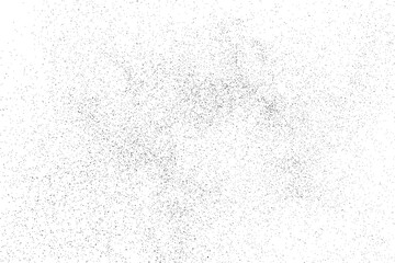 Distressed black texture. Paper old pattern. Dark grainy texture on white background. Dust overlay textured. Sand effect. Grain rough particles. Grunge noise design elements. Snow abstract backdrop. 