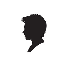 silhouette of a person with a hair vector on white background 