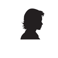 silhouette of a person with a hair vector on white background 