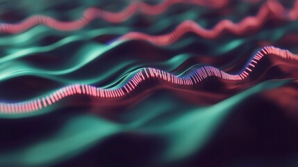 Abstract Futuristic Background  Pink Blue Neon Wave Lines