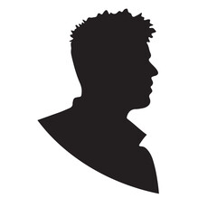 silhouette of a person with a hair vector on white background 