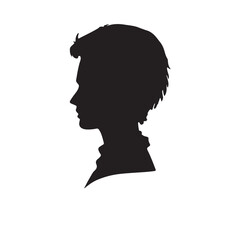 silhouette of a person with a hair vector on white background 