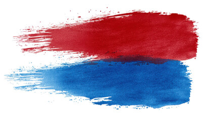 Fototapeta premium Abstract Watercolor Brush Strokes in Red and Blue Shades for Creative Backgrounds and Design Projects