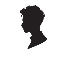 silhouette of a person with a hair vector on white background 