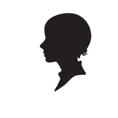 silhouette of a person with a hair vector on white background 