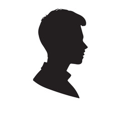 silhouette of a person with a hair vector on white background 