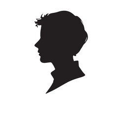 silhouette of a person with a hair vector on white background 