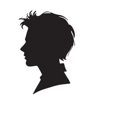 silhouette of a person with a hair vector on white background 