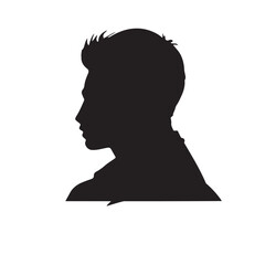 silhouette of a person with a hair vector on white background 