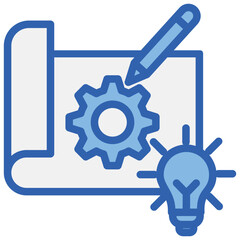 Obraz premium Prototype Blue White Icon