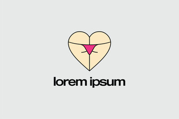 Funny abstract heart shape icon vector template