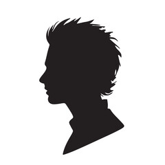 silhouette of a person with a hair vector on white background 