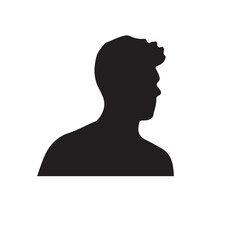 silhouette of a person with a hair vector on white background 