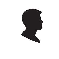 silhouette of a person with a hair vector on white background 