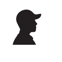 silhouette of a person with a hair vector on white background 