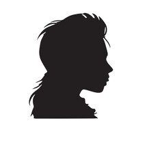 silhouette of a person with a hair vector on white background 