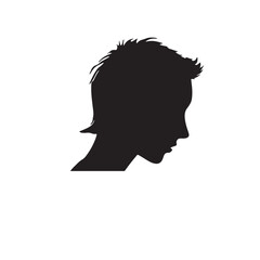 silhouette of a person with a hair vector on white background 