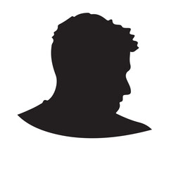 silhouette of a person with a hair vector on white background 